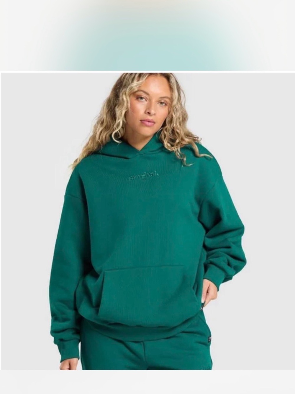 Embrodied Gymshark Oversized Hoodie in motivate Teal